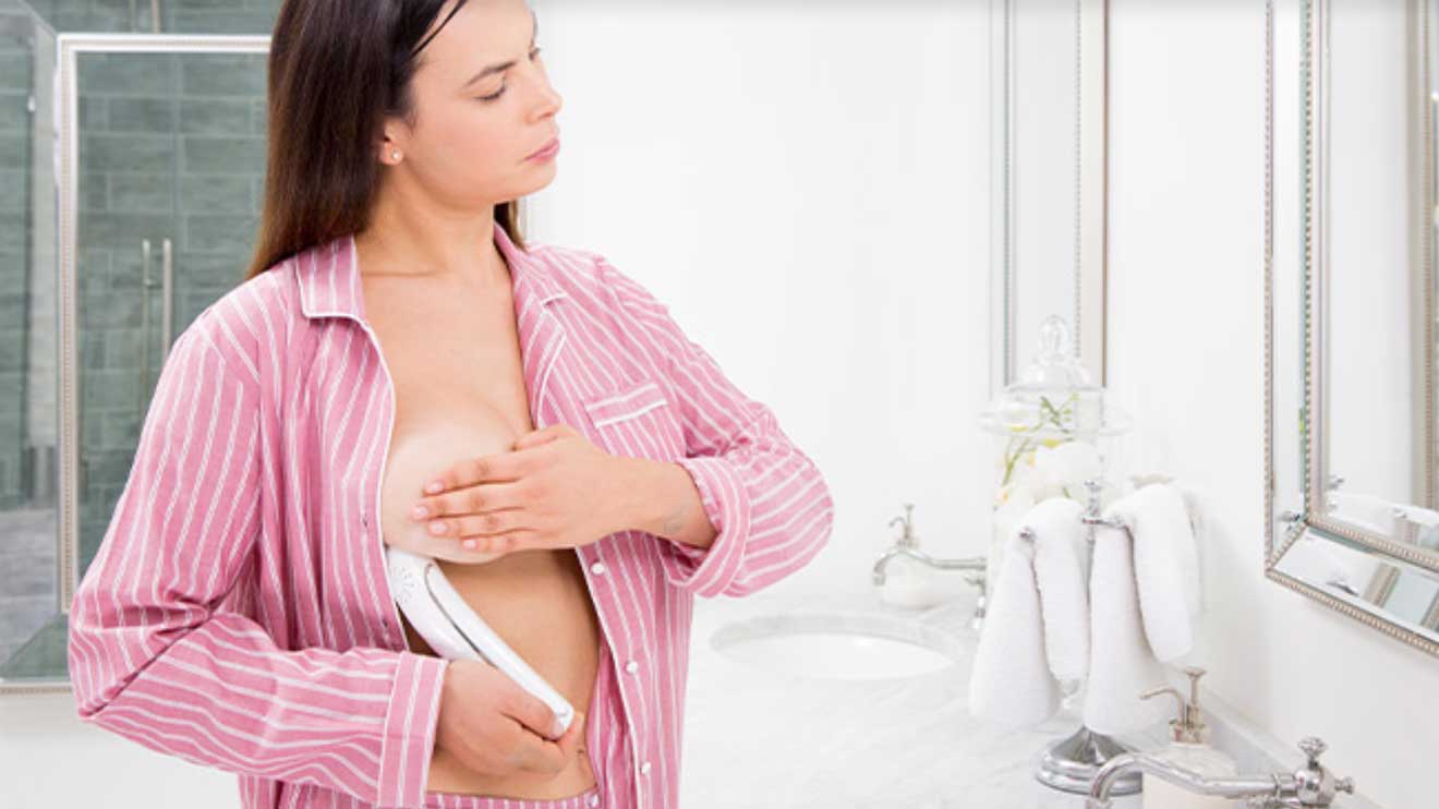 Die Methode ist strahlungsfrei, nicht-invasiv und schmerzlos, kann beliebig oft wiederholt werden und hilft, das eigene Brustgewebe visuell besser kennenzulernen. - Luminous