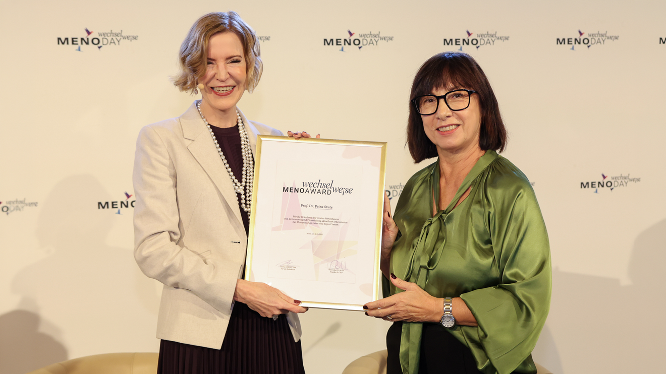 Der dritte Wechselweise MenoAwards ging an EMAS Präsidentin Petra Stute für die Gründung des Non-Profit-Vereins MenoQueens. - Katharina Schiffl